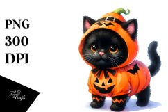 Cute Baby Black Cat Halloween Costume | Clipart Product Image 1