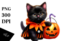 Cute Baby Black Cat Halloween Costume | Clipart Product Image 1