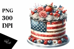 Vintage Cake USA Flag | Sublimation | Clipart Product Image 3