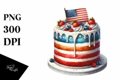 Vintage Cake USA Flag | Sublimation | Clipart Product Image 3