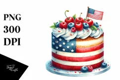 Vintage Cake USA Flag | Sublimation | Clipart Product Image 1