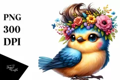 Cute Vibrant Baby Bird PNG Product Image 3