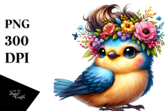 Cute Vibrant Baby Bird PNG Product Image 1