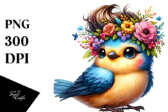 Cute Vibrant Baby Bird PNG Product Image 1