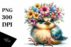 Cute Vibrant Baby Bird PNG Product Image 1