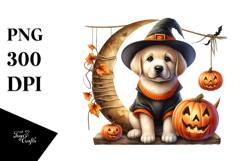 Puppy Halloween Moon Design, High-Res PNG Product Image 1