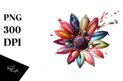 daisy with Watercolor Splash PNG Product Image 1