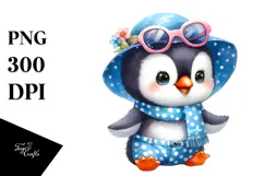 Cute Baby Penguin at the Beach, PNG Product Image 1