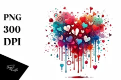 Simple Sketcky Moon with Blood and Hearts PNG Product Image 1