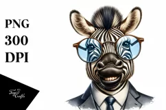 Detailed Zebra with Retro es | Sublimation | Clipart Product Image 3