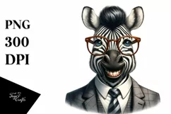 Detailed Zebra with Retro es | Sublimation | Clipart Product Image 1
