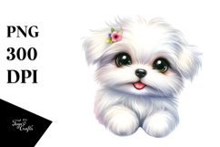 Happy Baby Maltese in Watercolor Product Image 1