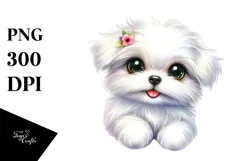 Happy Baby Maltese in Watercolor Product Image 1