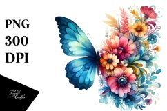 Retro Watercolor Butterfly | Sublimation | PNG Clipart Product Image 1