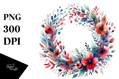Colorful Abstract Floral Wreath PNG Product Image 1