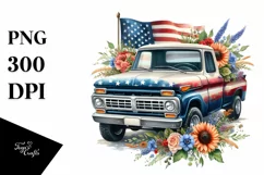 Pickup Truck Flower | Sublimation | Clipart Product Image 3