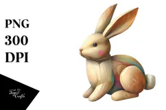 Wooden Bunny Splashy PNG Product Image 1