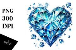 3D Diamond Heart PNG Product Image 1