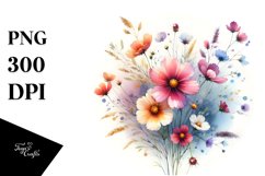 Centered Wild Flowers in Vibrant Frame | Clipart Product Image 3