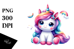 Cute Vibrant Unicorn PNG Product Image 1