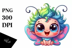 cute colorful Crazy Baby Butterfly Clipart Product Image 3