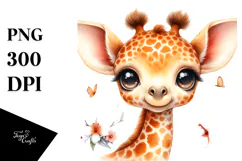 Cute Baby Giraffe, High-Res PNG Product Image 1