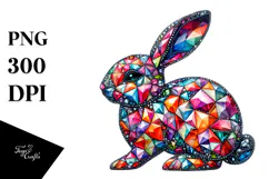 Abstract Shiny Pastel Bunny Made of Diamonds JPEG Product Image 1
