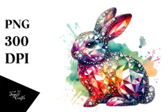 Abstract Shiny Pastel Bunny Made of Diamonds JPEG Product Image 1
