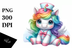 Baby Unicorn Dressed as Nurse | Clipart Product Image 3