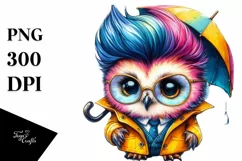 Contemplative Playing Baby Owl PNG Product Image 3