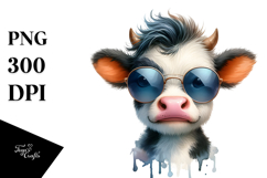 Funny Baby Cow Portrait, Transparent PNG Product Image 1