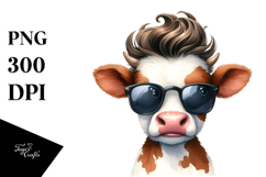 Expressive Baby Cow Clipart, Transparent PNG Product Image 1