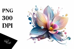 Abstract Orchid Watercolor Splash PNG Product Image 3