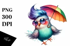 A Baby Dove with Umbrella PNG Product Image 1