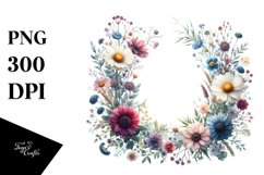 Centered Wild Flowers in Bold Frame | Clipart Product Image 3