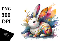 Abstract Shiny Colorful Bunny Made of Wood JPEG Product Image 1