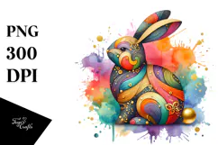 Abstract Shiny Colorful Bunny Made of Wood JPEG Product Image 1