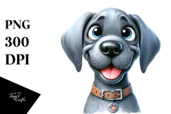 Baby Great Dane Cartoon, Transparent PNG Product Image 1