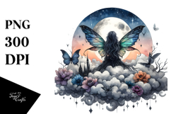 Gothic Fairy on Cloud, Transparent PNG Product Image 1