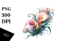 Material Calla Lily Watercolor PNG Product Image 1