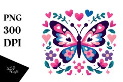 Valentines Floral Heart Butterfly , Clipart |T-shirt, Mug Product Image 1