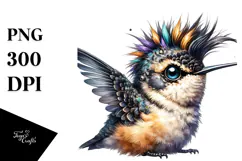 Cute Baby Hummingbird PNG Product Image 1