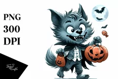 Funny Werewolf Haloween Clipart PNG Product Image 3