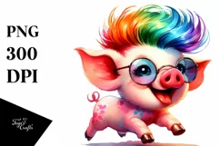 Cute Baby Pig Running PNG Product Image 1