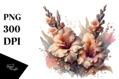 Shiny Gladiolus with Metallic Insertions PNG Product Image 1