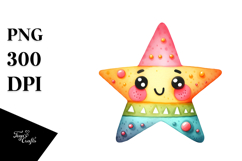 Colorful Smiling Star PNG Product Image 1