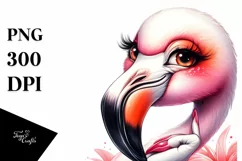 funny flamingo portrait clipart Product Image 3