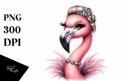 funny flamingo portrait clipart Product Image 3