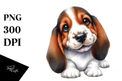 Happy Baby Basset Hound PNG Product Image 1