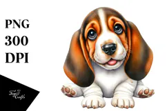 Cute Baby Basset Hound, PNG Product Image 1